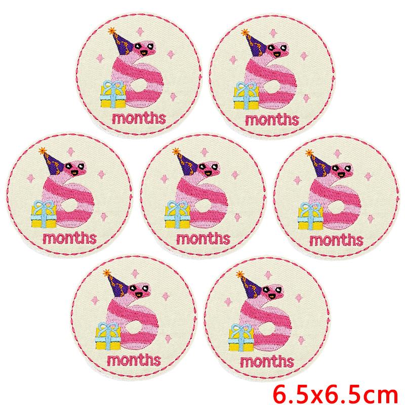 10 Stück Großhandel Cartoon Zahl Dezember Gestickte Aufnäher Runde Form Aufnäher Aufbügler Für Kleidung Nähen Applikation Dekor