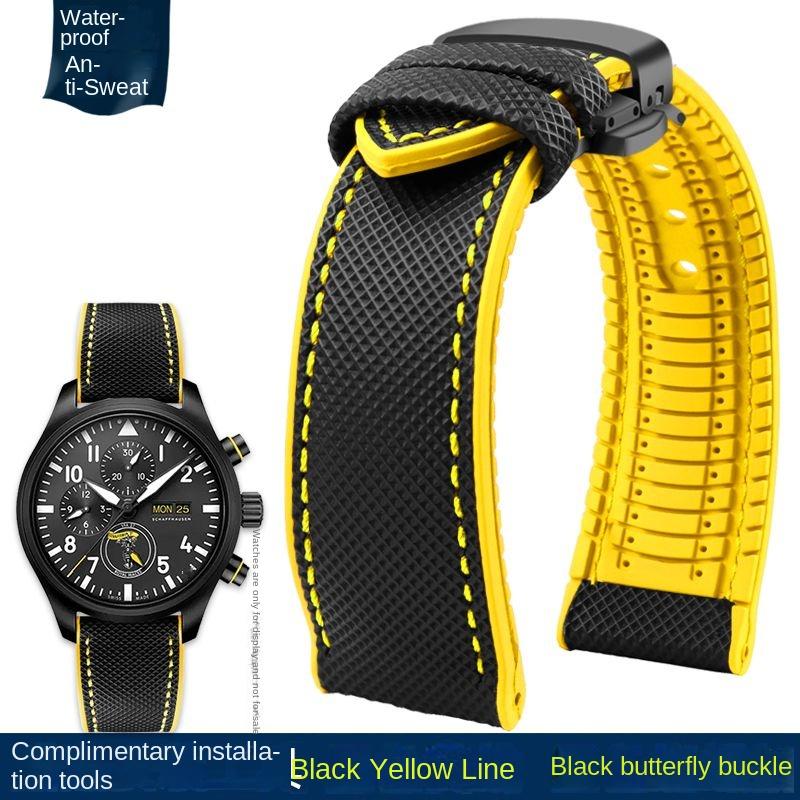 20mm 22mm 23mm 24mm Nylon Rubber Bottom Waterproof Watch Band for Longines IWC Pilot Mark 18 Seiko Omega Series Watchband Strap