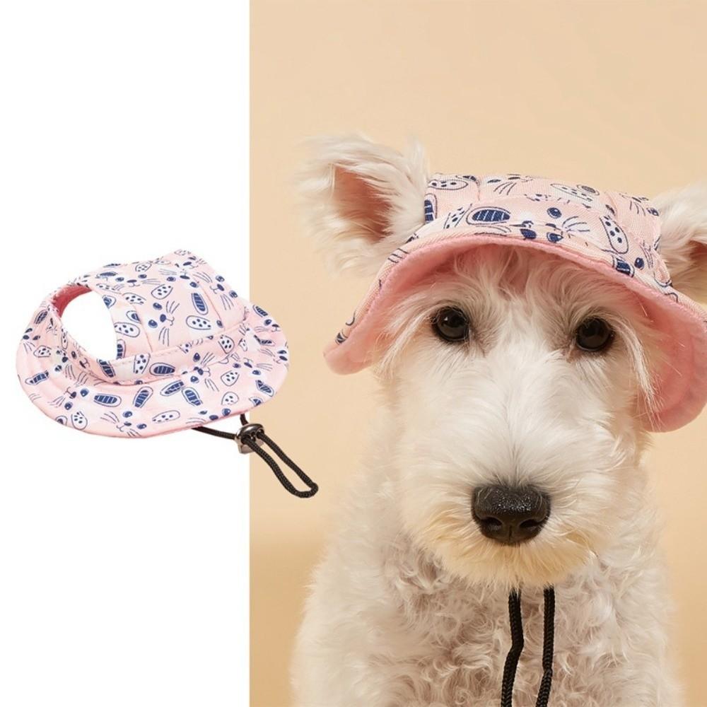 

Cartoon Animal Pet Cat Sun Hat Adjustable Dog Sunscreen Hat Dog Fisherman Hat Beach Activities 3.5-6kg розовый