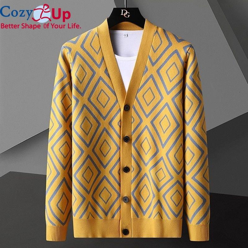 Cozy Up Cardigan Pánsky sveter Klasické svetre s kešu kvetmi Kabát Pletené vrchné oblečenie