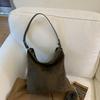 Stylish commuter large-capacity tote bag women's 2025 autumn new suede retro fashion casual shoulder bag bag
