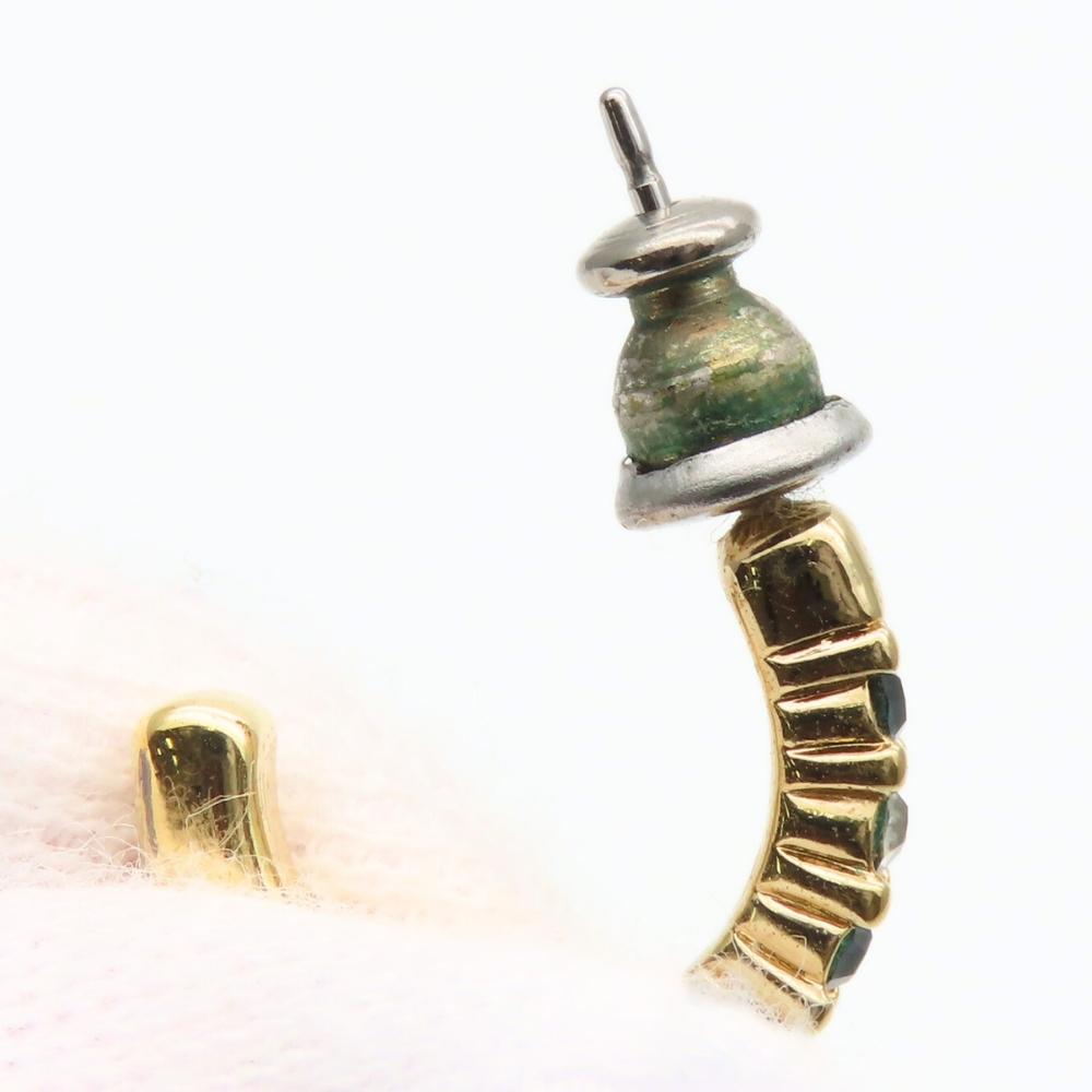 Used SWAROVSKI Pierce metal/Rhinestone 3.0g Gold Halfling