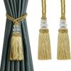 Silverfärgade Knytband med Tofs Guld Heminredning GardinKnytband Moderna 2-pack Gardin Handvävda Knytband Gardin
