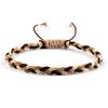 Adjustable Colorful Three-Strand Braided Waxed Thread Bracelet Set for Couples and Handmade Jewelry