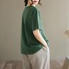 DIMANAF 2026 Summer Women Plus Size New Tees Shirt Vintage Print Short Sleeve Cotton Casual Loose Lady Tops