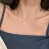 S925 Sterling Silver Moon & Star Pearl Necklace - Niche Design Clavicle Chain Jewelry Gift for Girlfriend