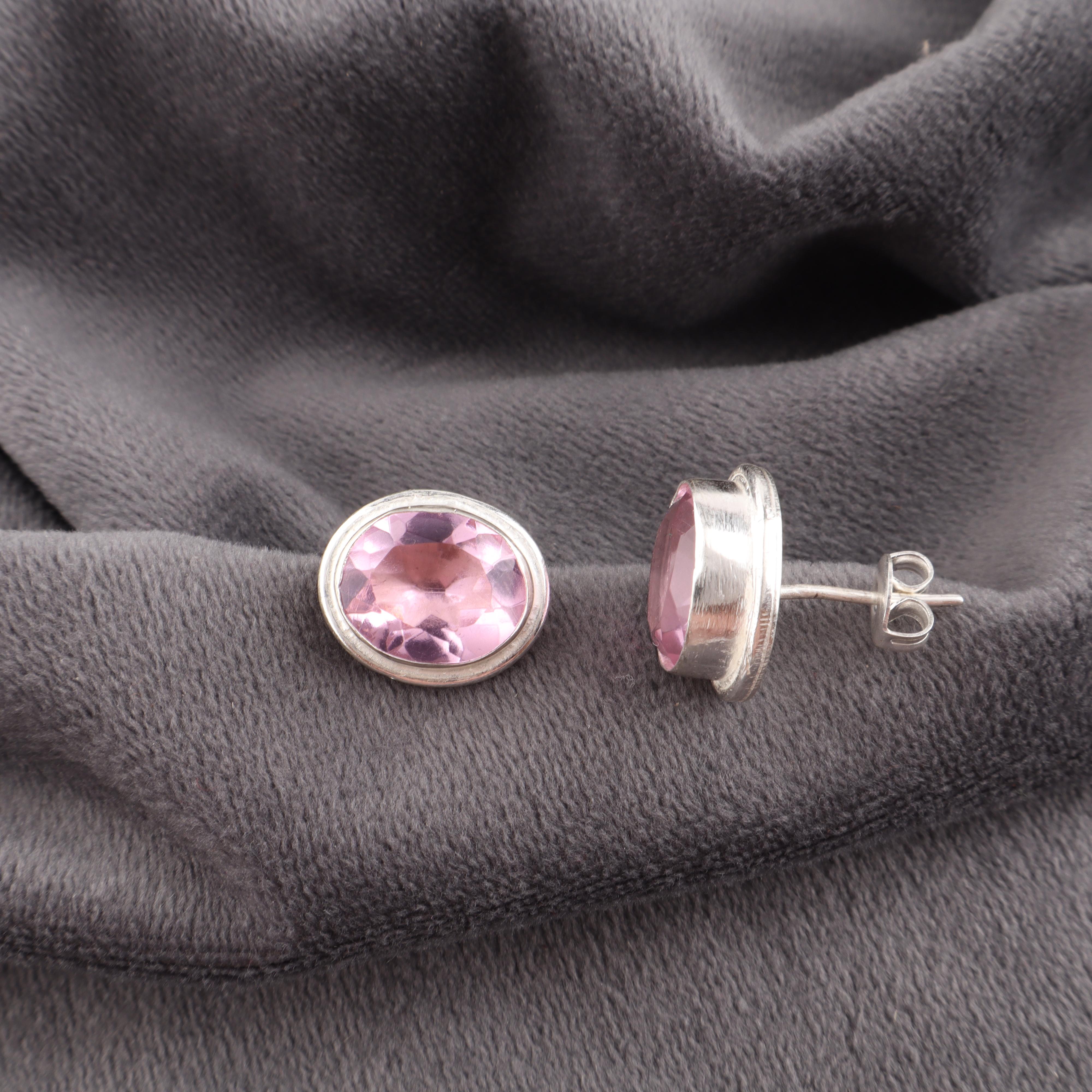 

Серьги с морганитом, Серьги из цельного стерлингового серебра 925 пробы с драгоценными камнями ручной работы, Духовные украшения, Для подарка на помолвку 0.5 Inches розовый