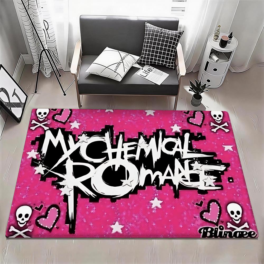 Rock Band My Chemical Romance Floor Mat Eco Flannel Doormat Non Slip Odorless Indoor Floor Rug Soft Short Plush Home Mat