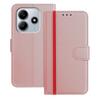 For Xiaomi Redmi Note 14 4G (164.84x78.15x8.16mm) Phone Cases Wallet Stand Color Splicing Leather Cover with Magnetic Clasp