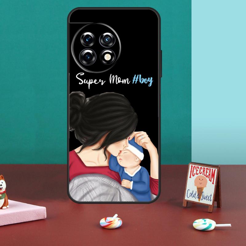 Super Dad Mom Baby Girl Twin Case For OnePlus 11 8 9 10 Pro 8T 9R 9RT 10T OnePlus Nord 2 2T CE 3 Lite N30 N20 N10 Cover