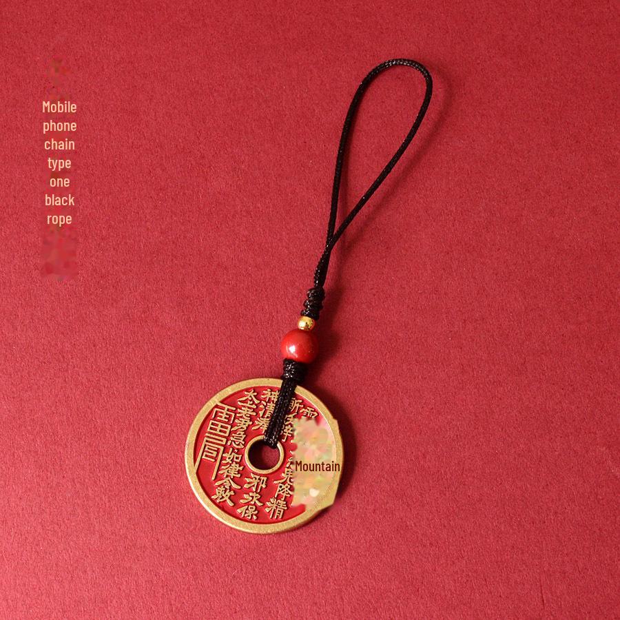 

Брелок и ожерелье ручной работы из латуни Cinnabar Mountain с кулоном в виде древней китайской монеты-призрака Cinnabar Mountain Ghost Coin
