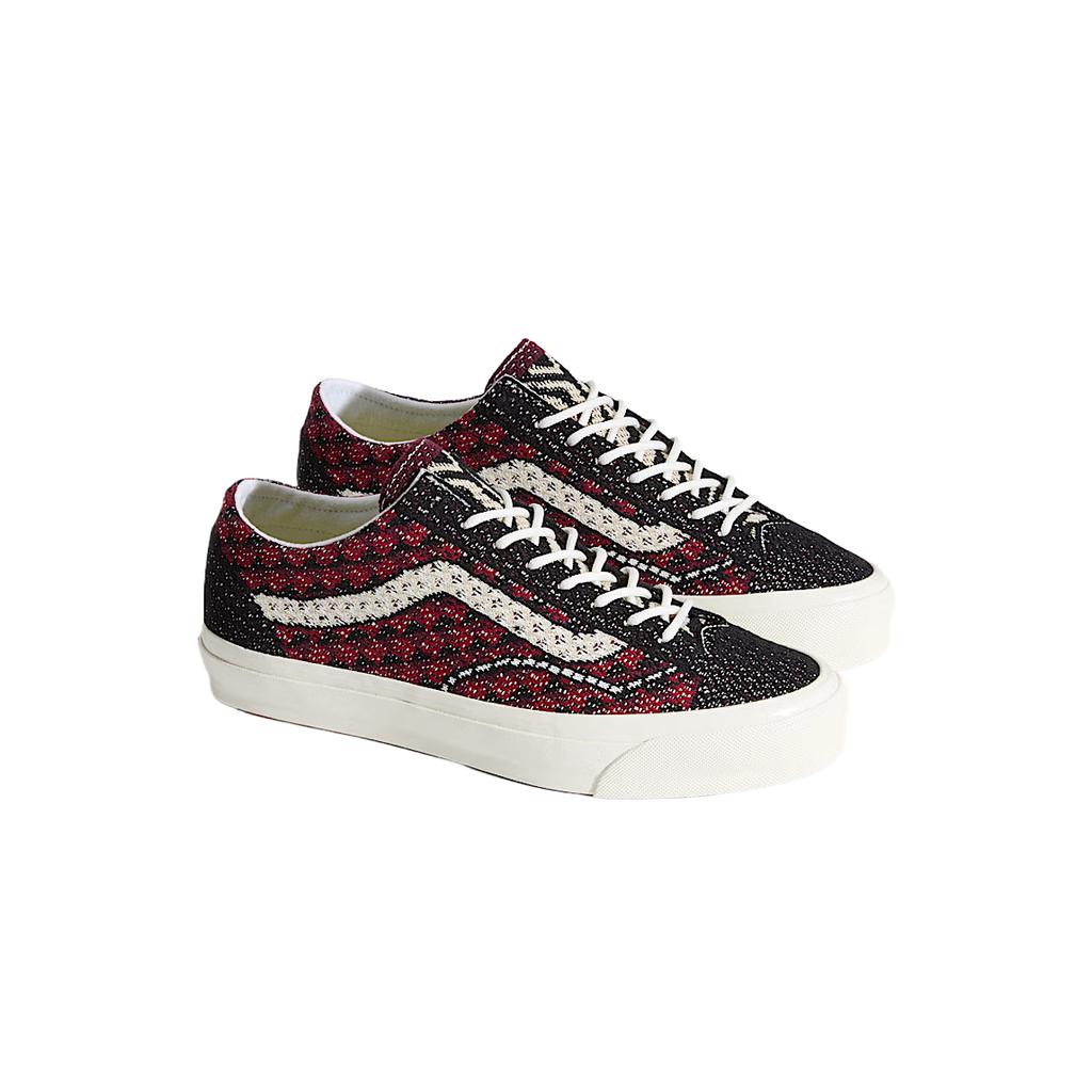 Vans Premium Old Skool Knit Pack - Geo Check Bordeaux Red Unisex Sneakers VN000EFKBRD