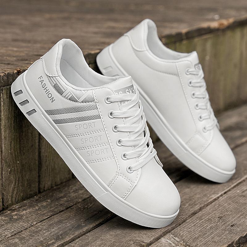 Herren Leder Freizeitschuhe Mode Lässige Board Schuhe Outdoor Laufschuhe für Herren Tennis Trainingsschuh Schnürschuhe Flats Sneakers