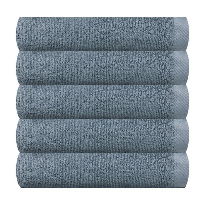 Songwol Towel Clean Antibacterial Plain Face Towel 150g 30s Cotton Yarn Dark Sky 5-Pack - Hygienic Absorbent Korean Hotel Style Bathroom Towel