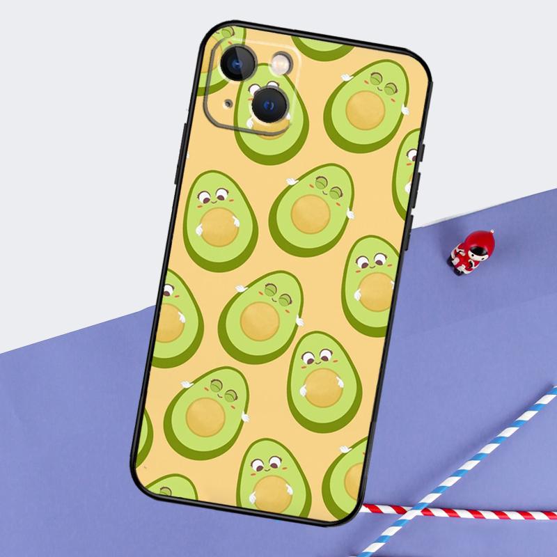 Avocado Collage Phone Case For iPhone 16 15 Pro Max 12 13 Mini 11 14 Pro Max XR 16 15 Plus 16e Cover Coque