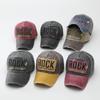 American Rock Alphabet Baseball Cap Women's Wide Brim Big Face Showing Face Small Cap Men's Big Head Circumference Soft Top Hat