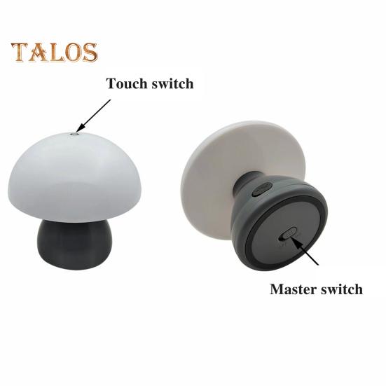 Pilzlampe, kleines Nachttischlicht, sanftes Leuchten, flimmerfrei, stufenloses Dimmen, wiederaufladbare Nachttischlampe, Schreibtischdekoration