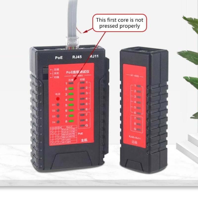 Ethernet Cable Tester with LED Indicators Multifunctional Internet Tool Easy to Use for RJ11 RJ12 RJ45 CAT5 CAT6 CAT7