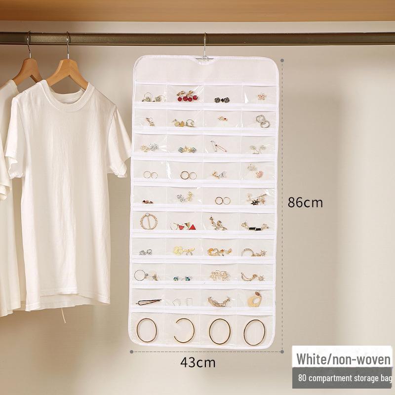 

Двусторонняя подвесная сумка для хранения ювелирных изделий с 80 карманами