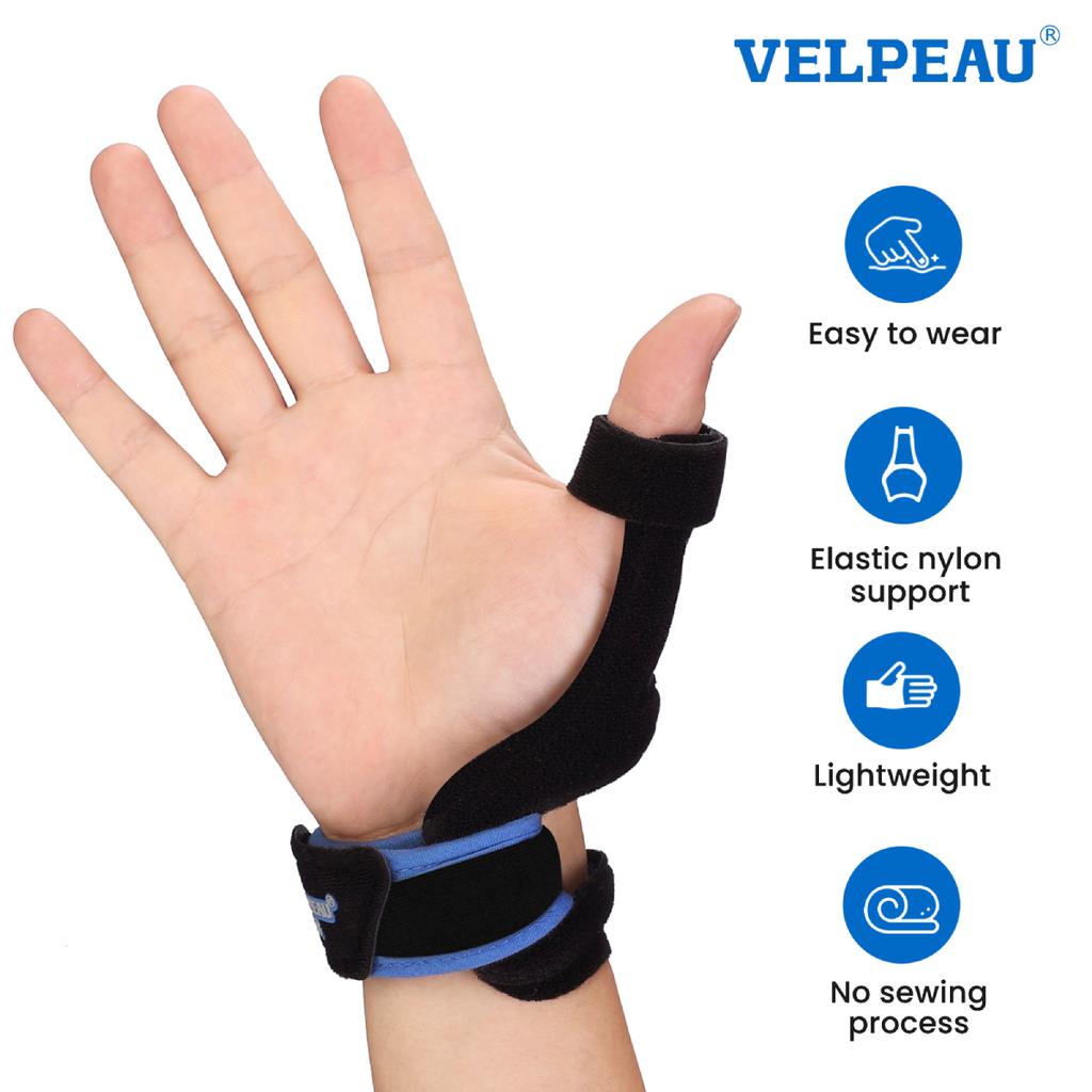 Velpeau Thumb Brace For Trigger Finger, Sprains, Arthritis And Tendonitis, Breathable Thumb Splint Fits Left And Right Hands