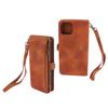 Imitation Leather Phone Case with Hand Strap Anti Fingerprint Imitation Leather Phone Cover for IPhone Brown for IOS