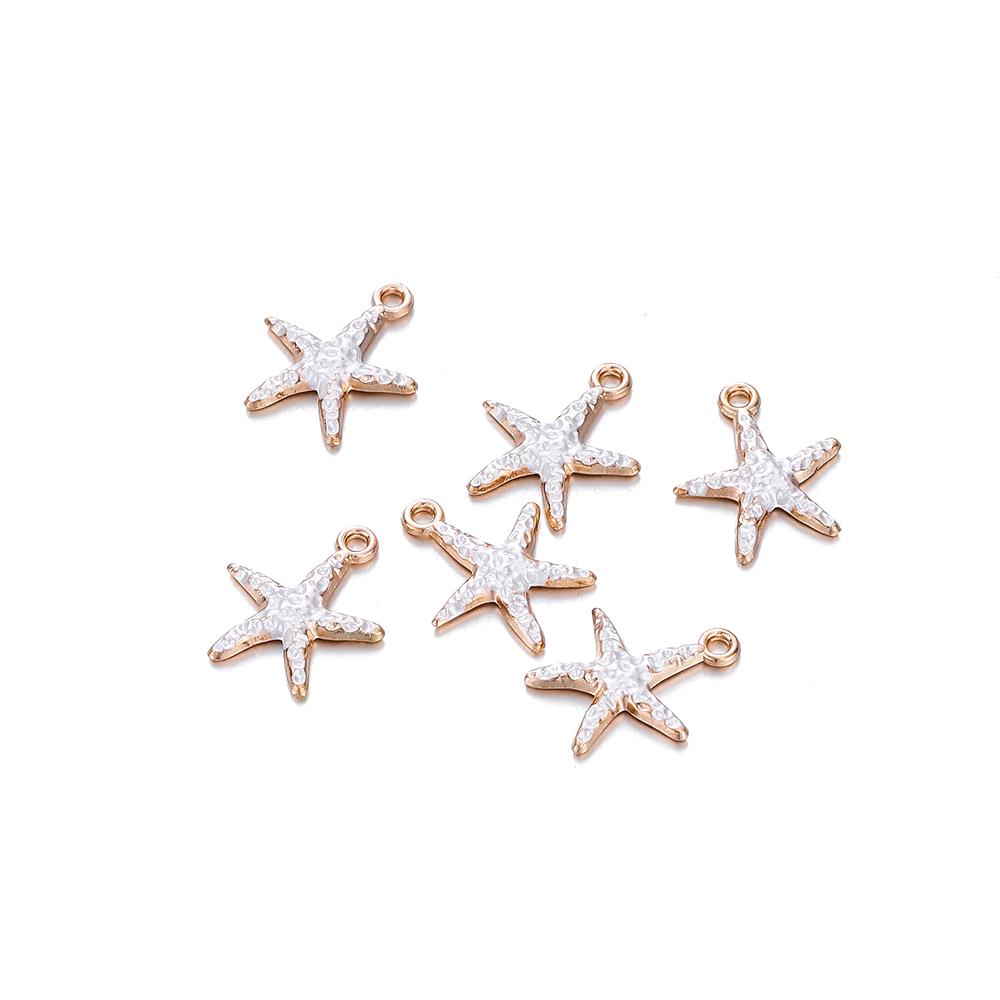 10Pcs Ocean Starfish Shell Charms With Imitation Pearl Pendants For Necklace Bracelet Pendants DIY Jewelry Making Accessories