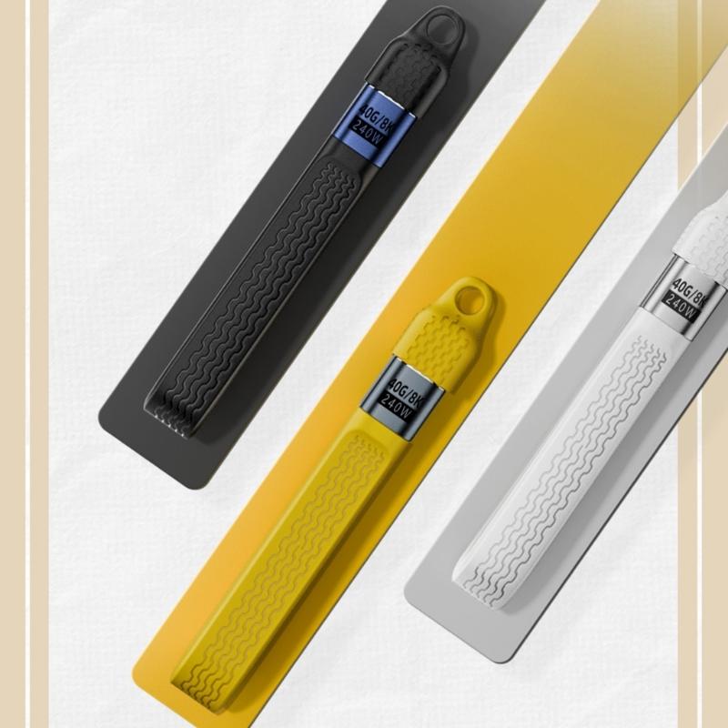 USB4 Cable PD240W Fast Charging 40Gbps Data Transfer Compatible Flexible Design 8K Video Output Aluminum Alloy Texture
