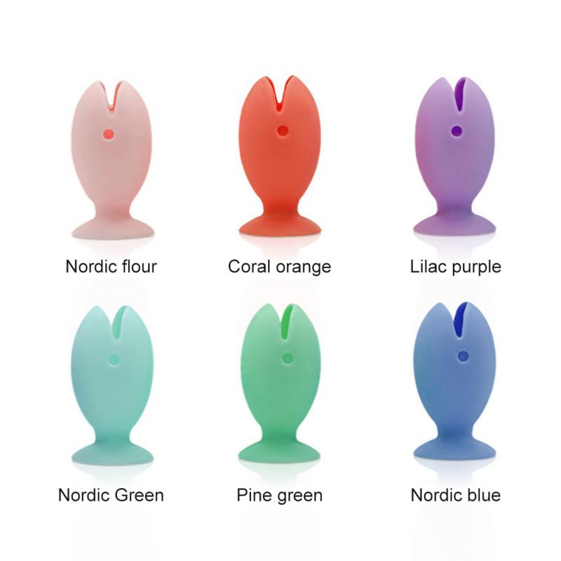 Suction Toothbrush Holder Portable Travel Cute Standing Traceless Tooth Brush Cover Fish Shape Silicone Suction Cup Bathroom Too