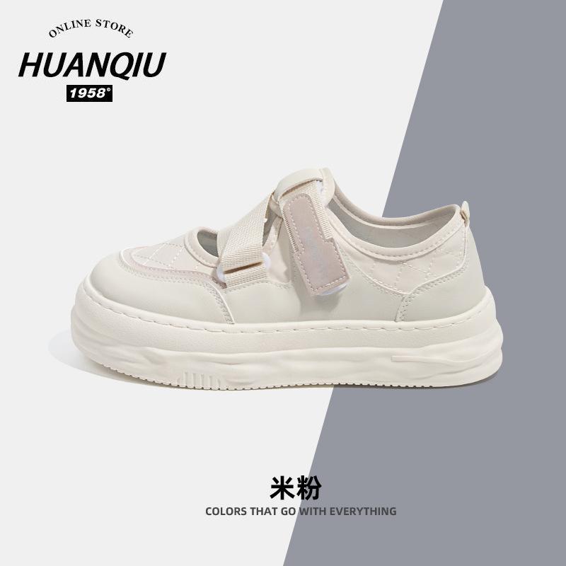 

Global ZHQ3059 Мэри Джейн Белые Туфли Женские Летние Туфли 2025 Новые Туфли На Липучках С Большой Головой Детские Туфли Ins Tide 35