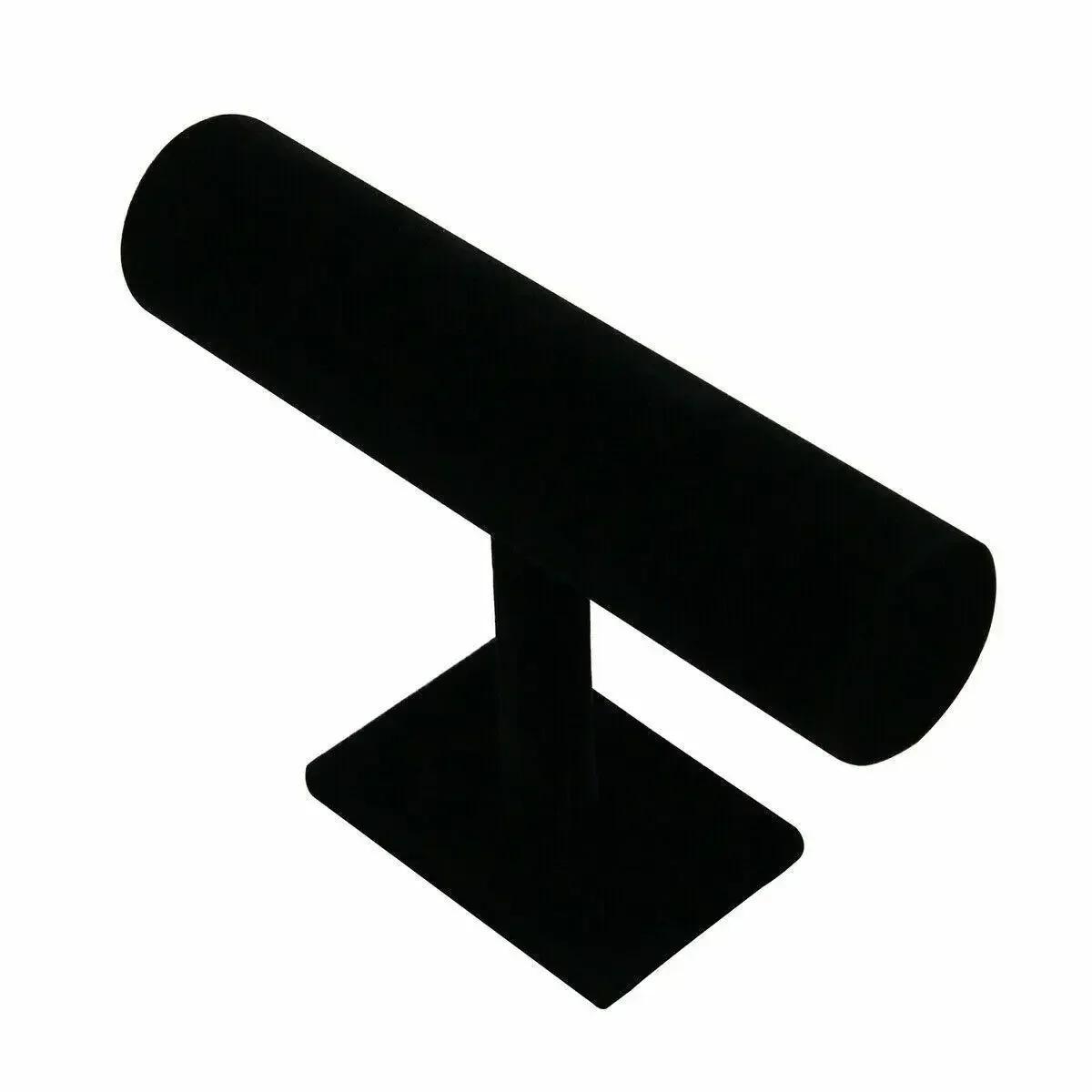 

1 шт. Подставка-органайзер для хранения браслетов, цепочек, часов, Т-образная стойка, держатель, дисплей для ювелирных изделий, подставка для браслетов чёрный