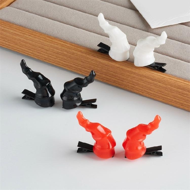 Barrettes Mini Dragon Horn for Girl Halloween Theme Parties Devil Hair Clip