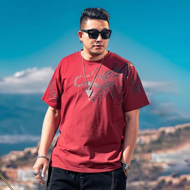 Stretch Fit Anti-wrinkle Loose Men's Short-sleeved Ice Cool Feeling Fashion Short-sleeved Top Cotton Comfortable Lightweight T-shirt