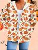 Halloween 3D-gedruckter Kapuzen-Cardigan Übergröße Herbst Winter Retro