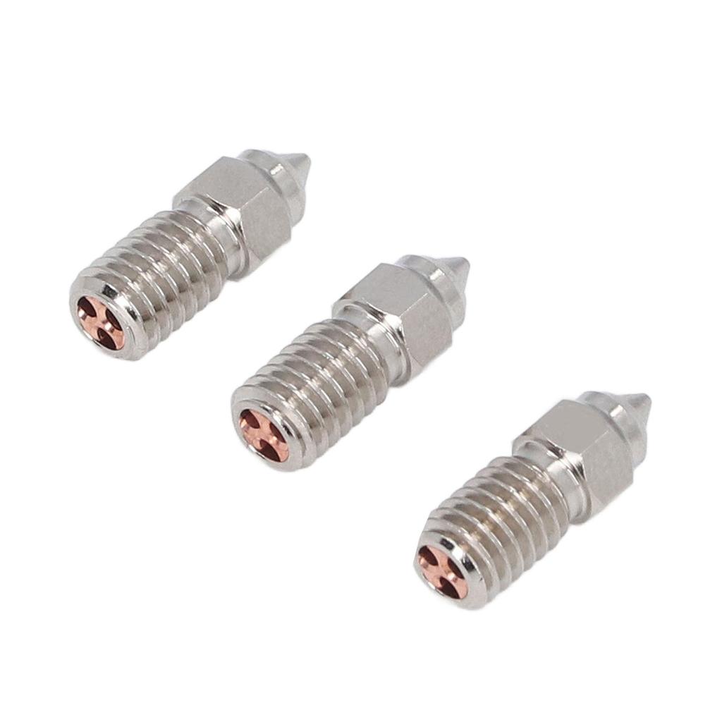 3Pcs 3D Printer Nozzles M6 Copper Plated CHT High Speed Nozzle Replacement Set for Ender 3 V3 SE End