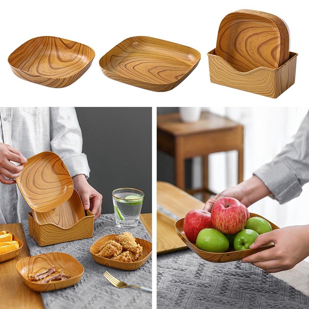 

Пластиковая тарелка для обеденного стола, ретро-узор, блюдо для торта, поднос для закусок, поднос для хранения, блюдо для костей