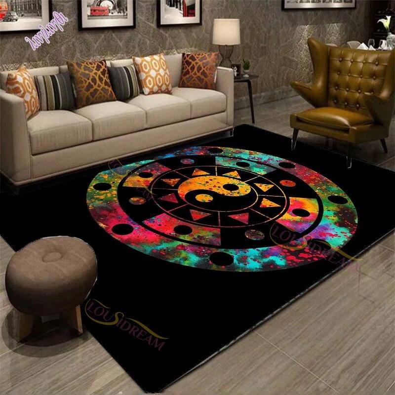 Modern Chinese Dragon Tiger Tai Bagua Yin Yang Area Rugs Living Room Carpet for Children Play Home Deco Floor Mat and Carpets
