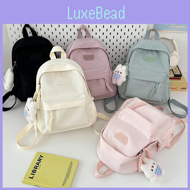 Color Solid Student Schoolbag Large Capacity Backpack Outdoor Leisure Bag Travel