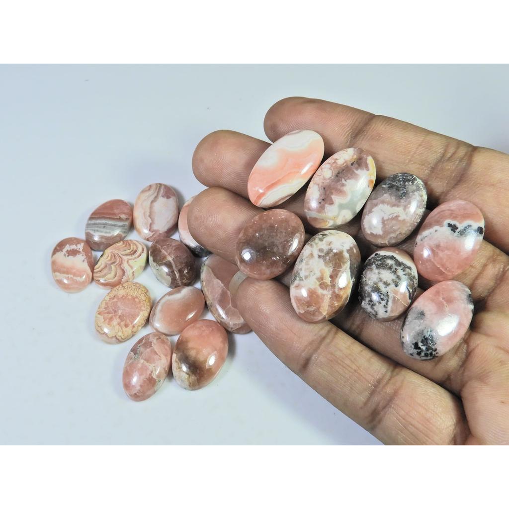 17-23MM 338Cts. Natural Rhodochrosite Oval Cabochon Loose Gemstone 21Pcs Lot C-875