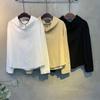 C S In The Room Lofa lInen baSiC Stand Collar Long Sleeve blouSe 3Color