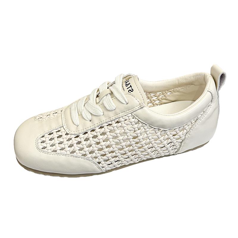 Fashion Summer New Retro Mesh Breathable Woven Hollow Forrest Gump Shoes Women's Sports and Leisure Moral Training Shoes Wear Outside