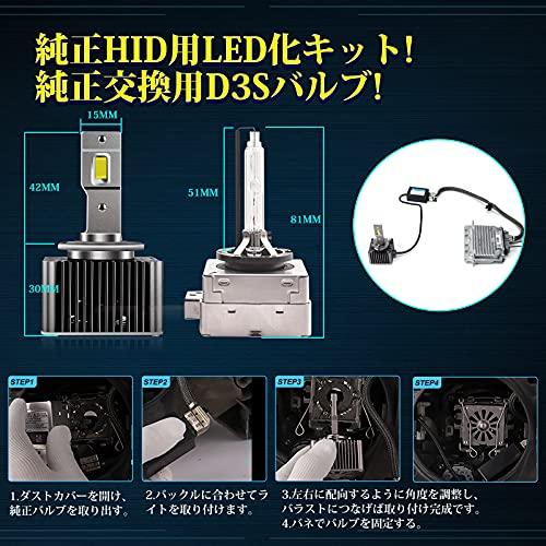 Briteye D3S LED Headlights, Converts OEM HID to LED, D3S LED Bulb for OEM HID Replacement, 35W, 6500K, White, 12V/24V, Compatible with Imported a