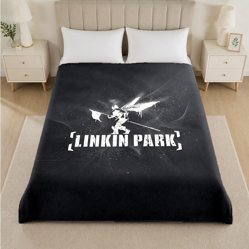 Linkin Park Druck Flanelldecke Gemütliche Leichte Plüschdecke für Bett Sofa Haushalt