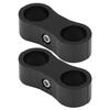 Qiilu [2pcs] AN6 Hose Separator Clamp Fitting Adapter Bracket Aluminum Alloy Universal (Black)