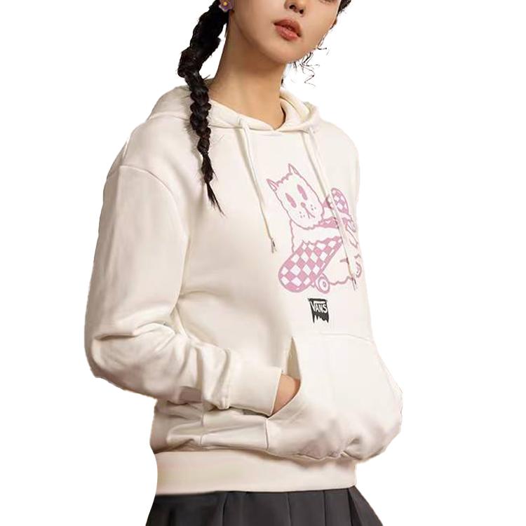 Vans Bluza z kapturem z kreskówkowym napisem Damskie bluzy Off-White VN000GNNFS8