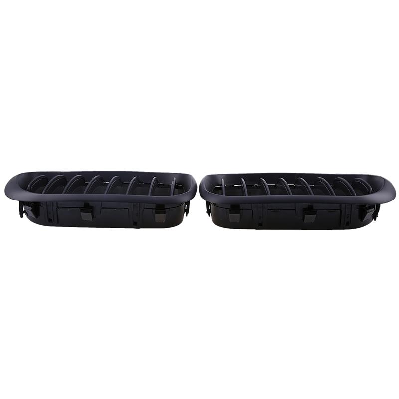 Car Front Bumper Center Grilles for BMW X5 E53 3.0d/3.0i/4.4i/4.6is 2000 2001 2002 2003 Pre-facelift Matte Black