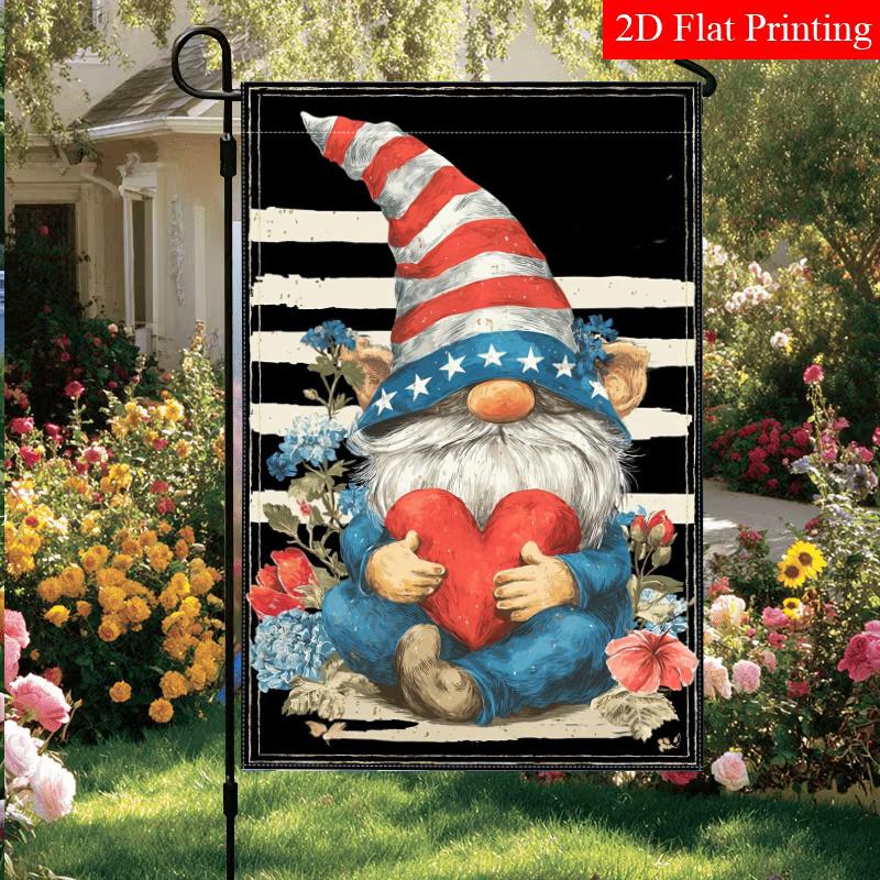 2D Flat, 2D Flat 1pc Welcome Flag_ American Patriotic Independence Day Garden Flag_1 (2)- Outdoor Garden Flag Double-sided Home Decoration Courtyard D