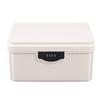 Small Password Storage Box 4-Digit Lock Dual Layer ABS Security Case for Jewelry Medicine ID Cards Anti-Kid Touch Home Organizer