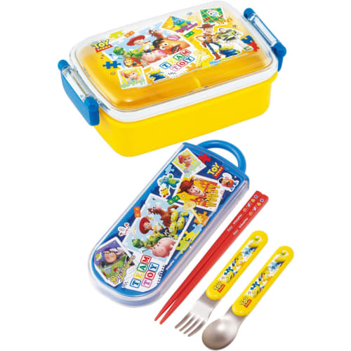 Skater Bento Trio Set Chopsticks Spoon Fork Disney Toy Story 24 for Children Antibacterial Treatment Easy to Open Slide Type Made in Japan TACC2AG-A