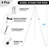 PATIKIL Sign Easel 4 Pieces Foldable Poster Holder Foldable Presentation Floor Easel for Wedding Sign Poster and Photo Silver Stand, Stand, Display,