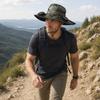 Wide-Brimmed Fan Hat with Solar USB Dual Fans Powered